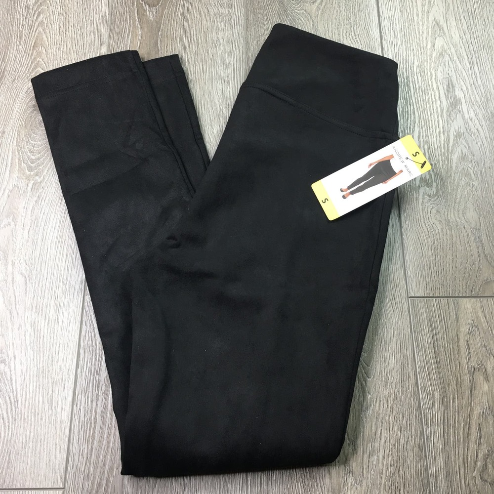 NWT Andrew Marc Pull On Trouser Skinny Pants Stretch Waistband Black Small